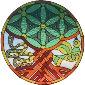 STIKLO-PASAKA-MEDIS-VITRAZAS STAINED GLASS GLASSTALE didelis