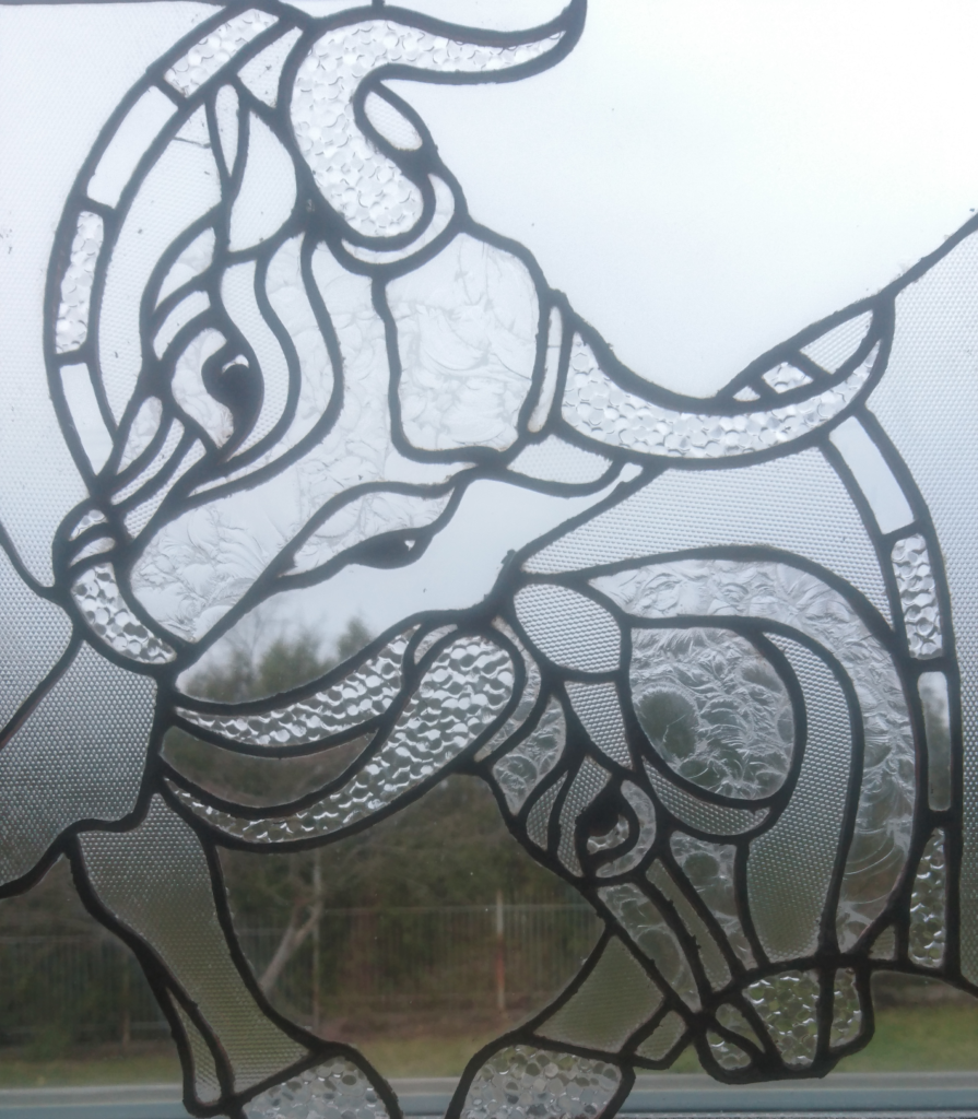 bulls stainedglass vitražas glasstale buliu kova