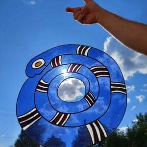 vitražas žaltys pakabinamas stained glass glasstale